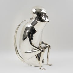 Los Castillo Silver Plate Mexican Folk Art Monkey Pitcher