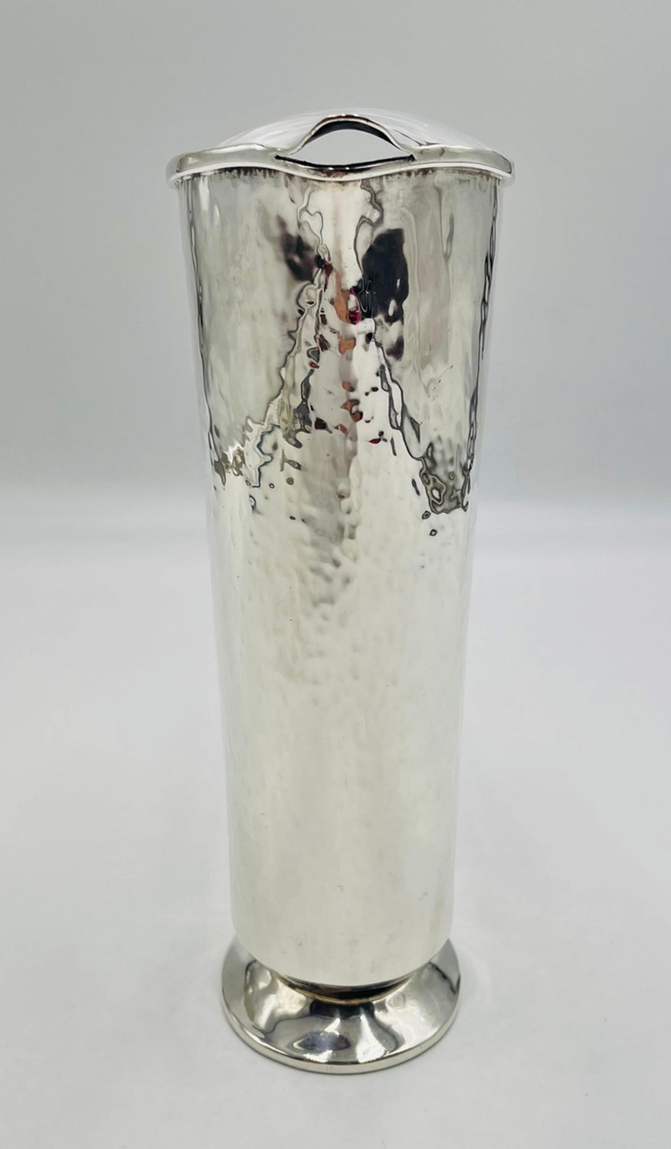 Modern Los Castillo Silver-Plated Pitcher with Lapis Bird Handle, Taxco For Sale