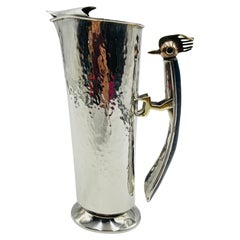 Los Castillo Silver-Plated Pitcher with Lapis Bird Handle, Taxco