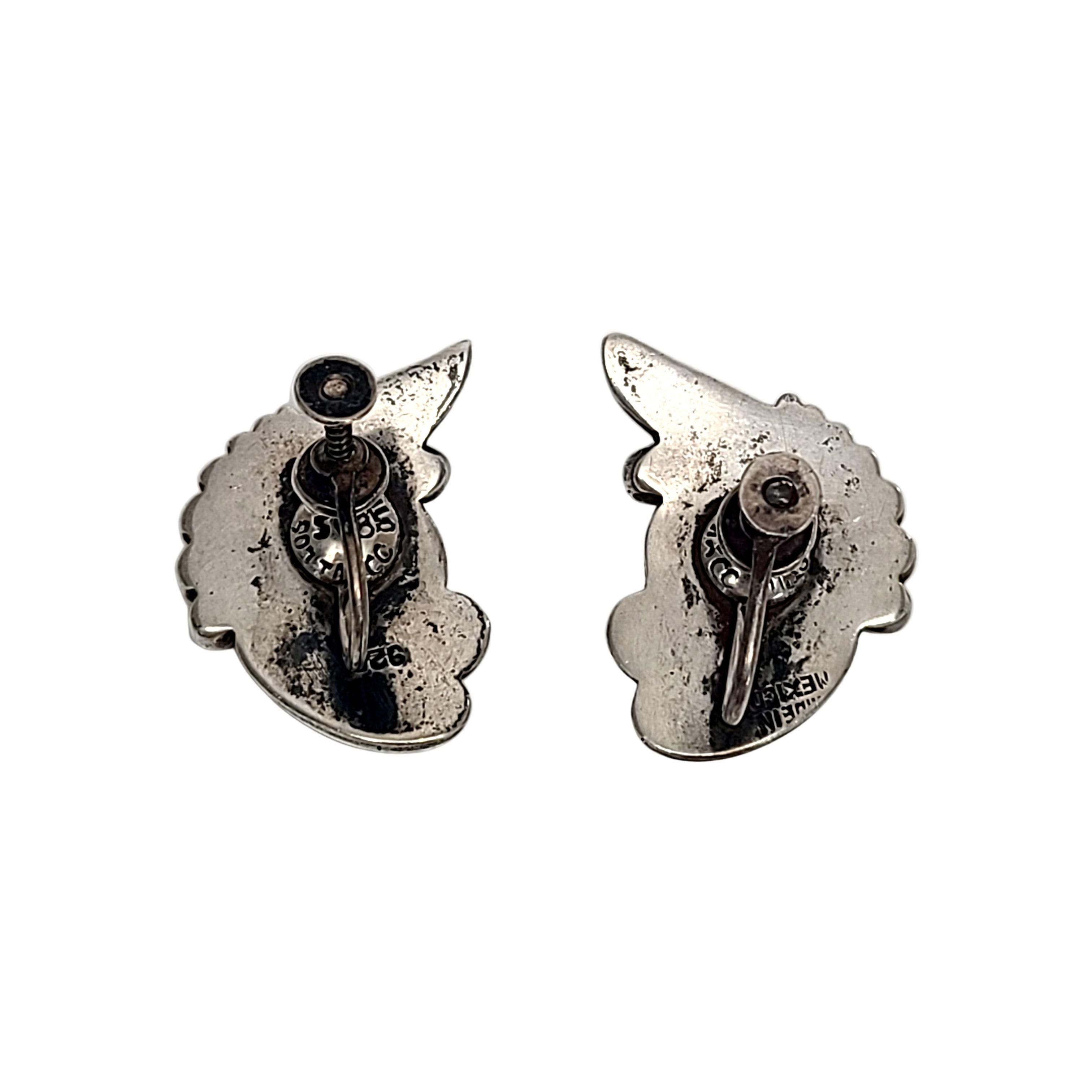 Los Castillo Sterling Silver 508 Swirl Screw Back Earrings #11323 In Good Condition In Washington Depot, CT
