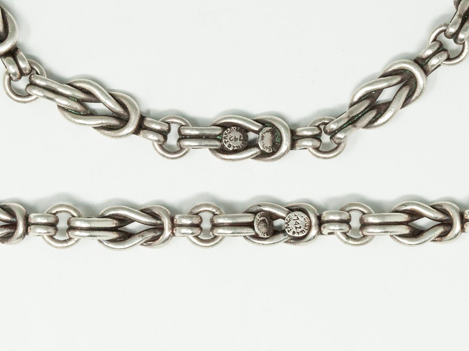 Los Castillo Sterling Silver Chain Link Necklace and Bracelet Set Damen im Angebot