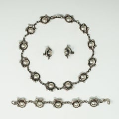 Los Castillo Sterling Silber Halskette, Armband und Ohrring Set