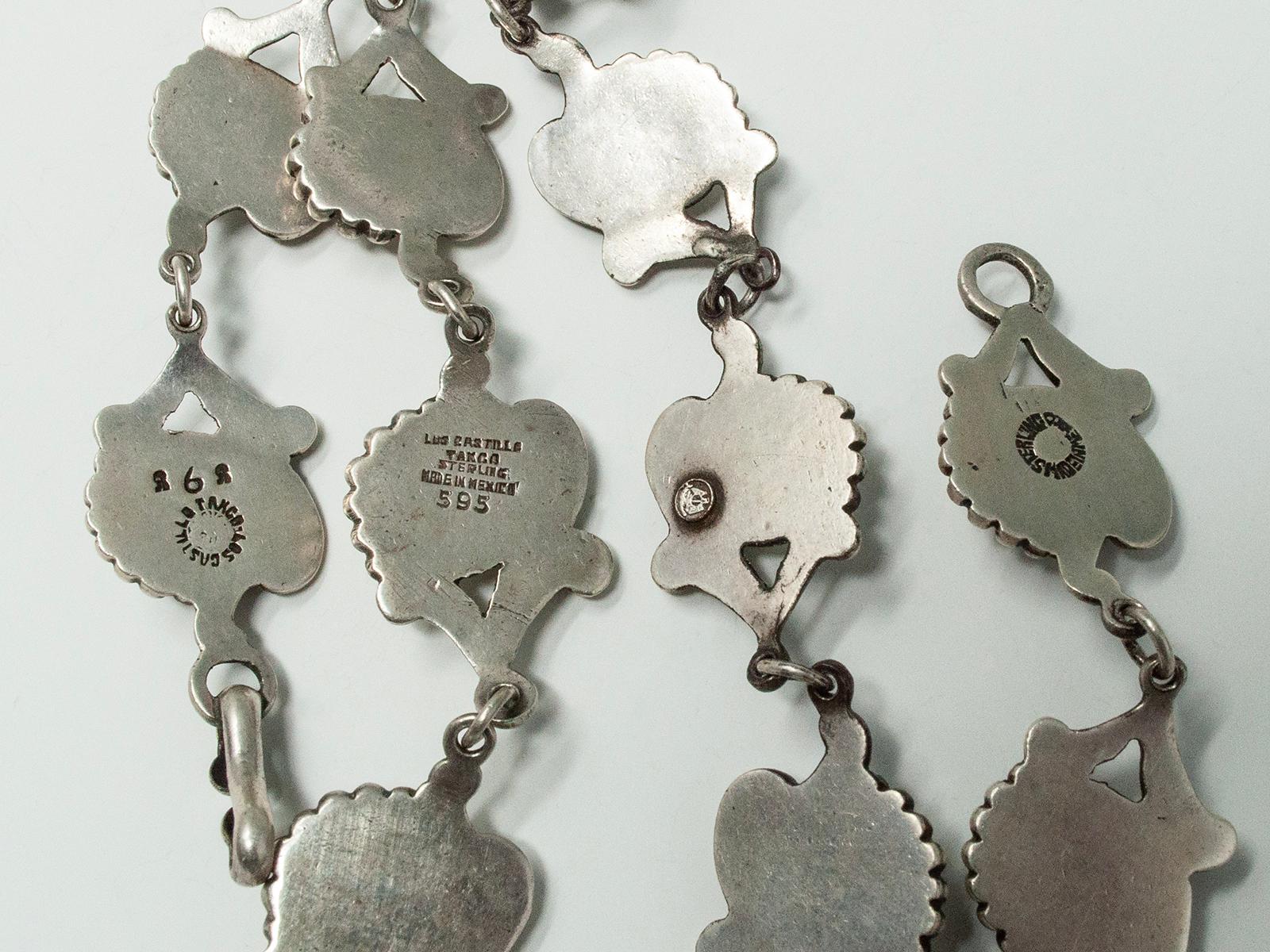 Los Castillo : collier, bracelet et boucles d'oreilles en argent sterling Bon état - En vente à Point Richmond, CA