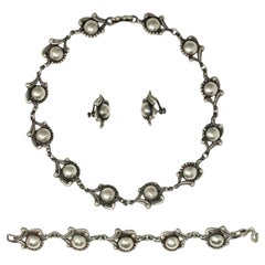 Los Castillo : collier, bracelet et boucles d'oreilles en argent sterling