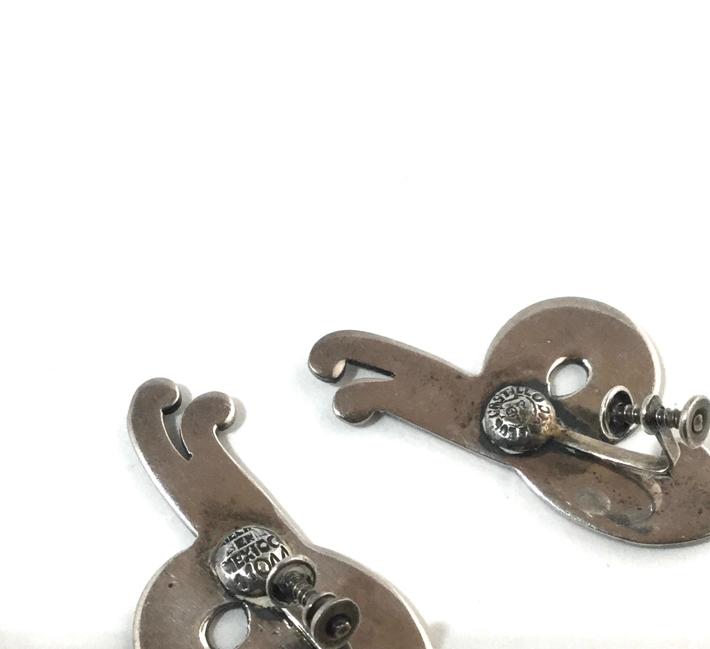 Los Castillo Sterling Silver Taxco Swirl Clip-On Earrings 3