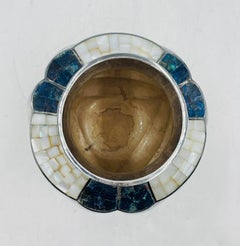 Vaso da studio Los Castillo con intarsio e finitura martellata, Messico, anni '70