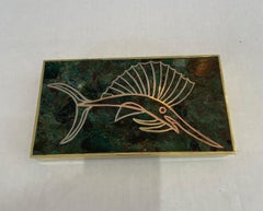 Los Castillo Style Mixed Metal Box with Marlin Motif