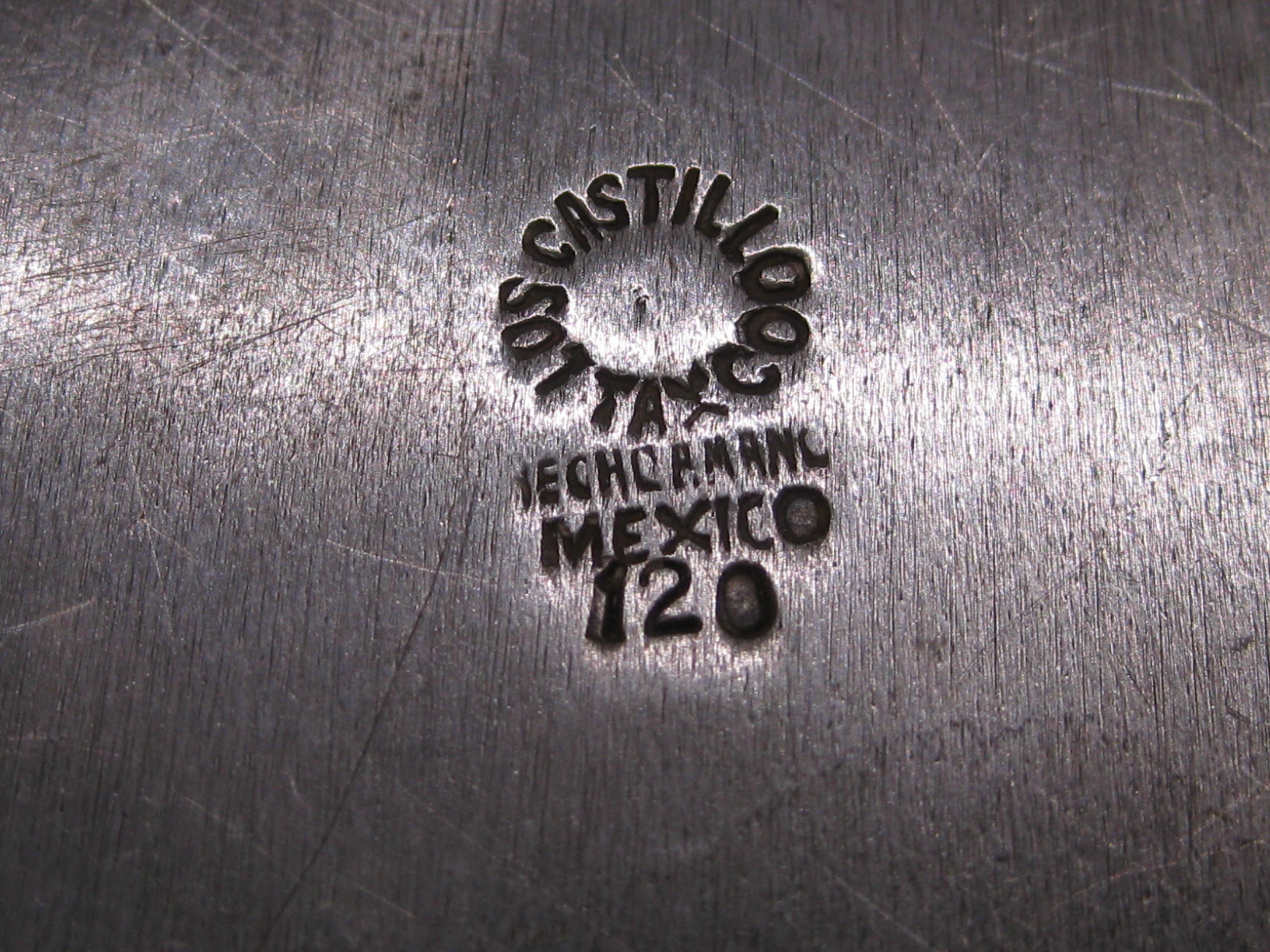 Los Castillo Taxco Mexico Taza artesanal de plata Turquesa y malaquita en venta 6