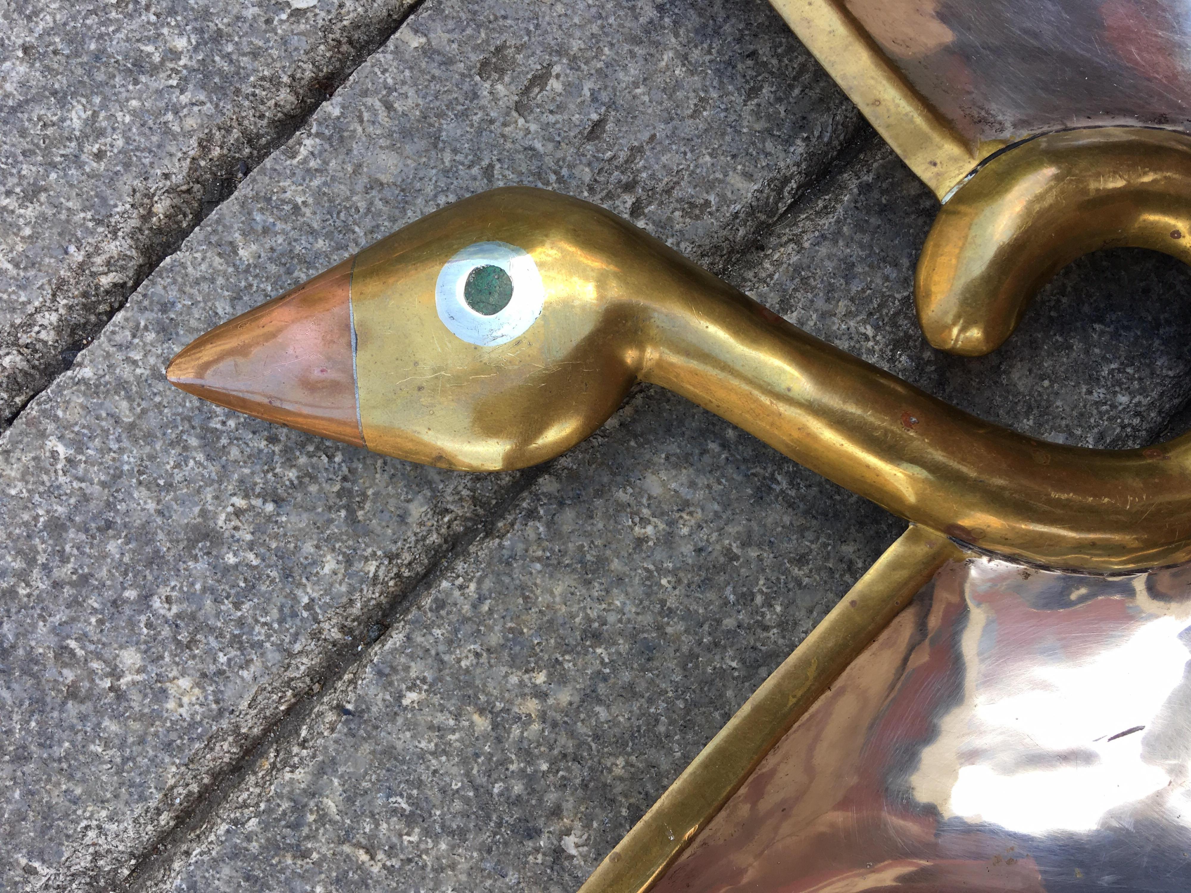 Mid-Century Modern Los Castillo Taxco Mix Metal Bird
