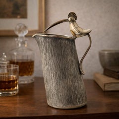 Los Castillo Taxco Silver Plate Bird Handle Pitcher w/ Mother-of-Pearl