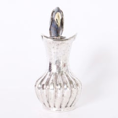 Los Castillo Vintage Silver Plate Pitcher with Parrot