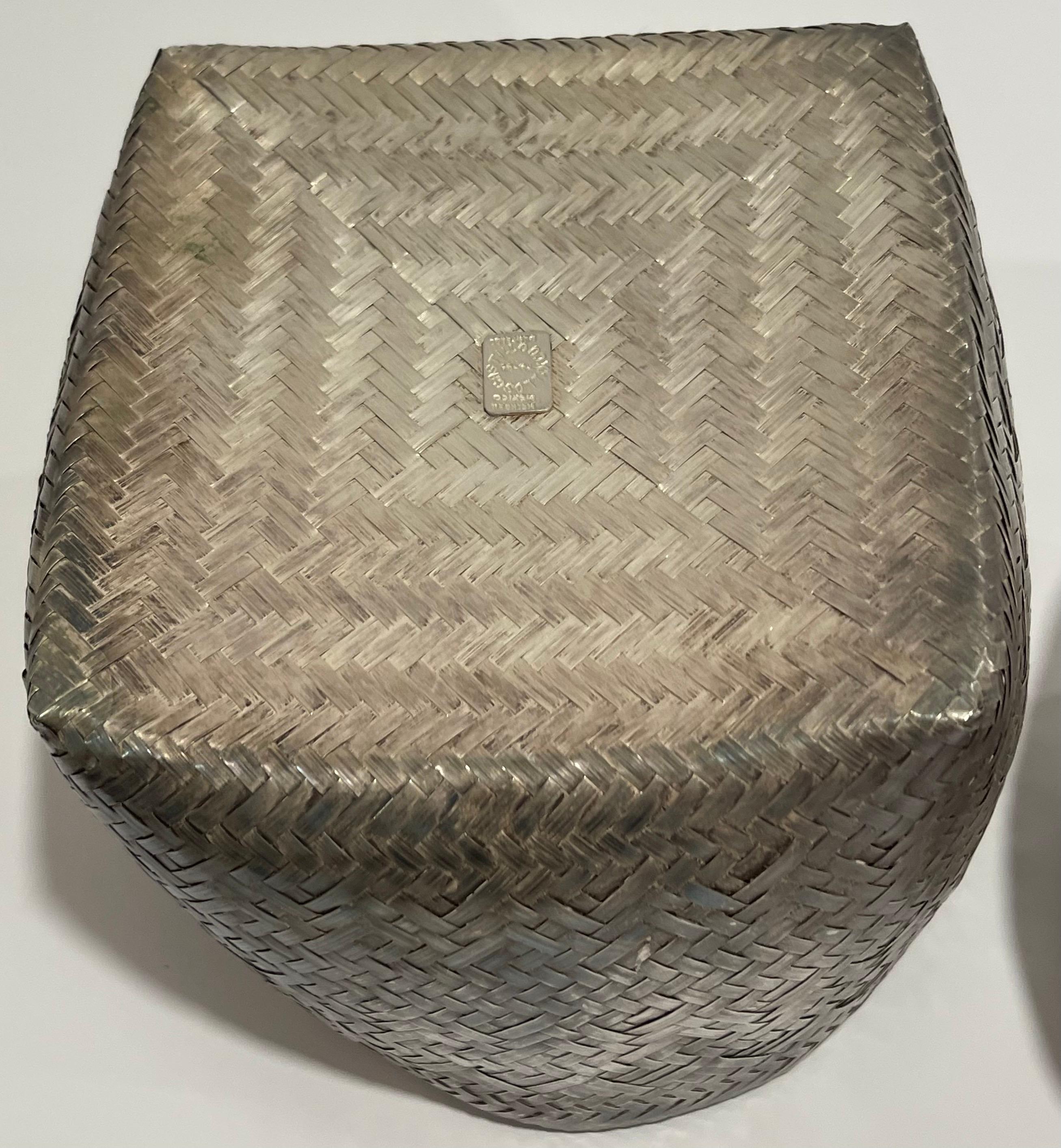 Los Castillo Woven Silver Baskets, Set of 2 For Sale 3