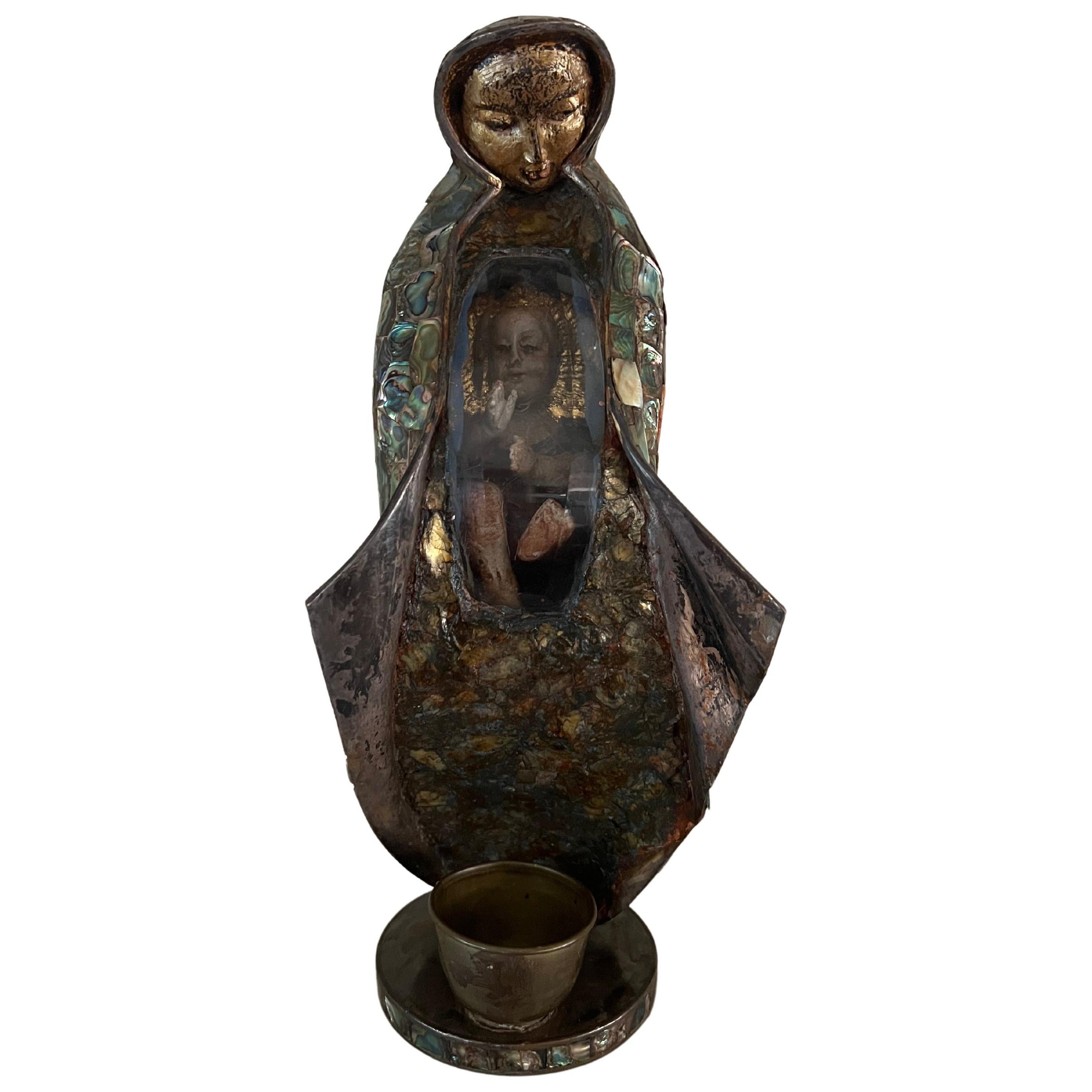 Los Castillos Baby Jesus Inside Mary Holy Water Font, Circa 1930’s