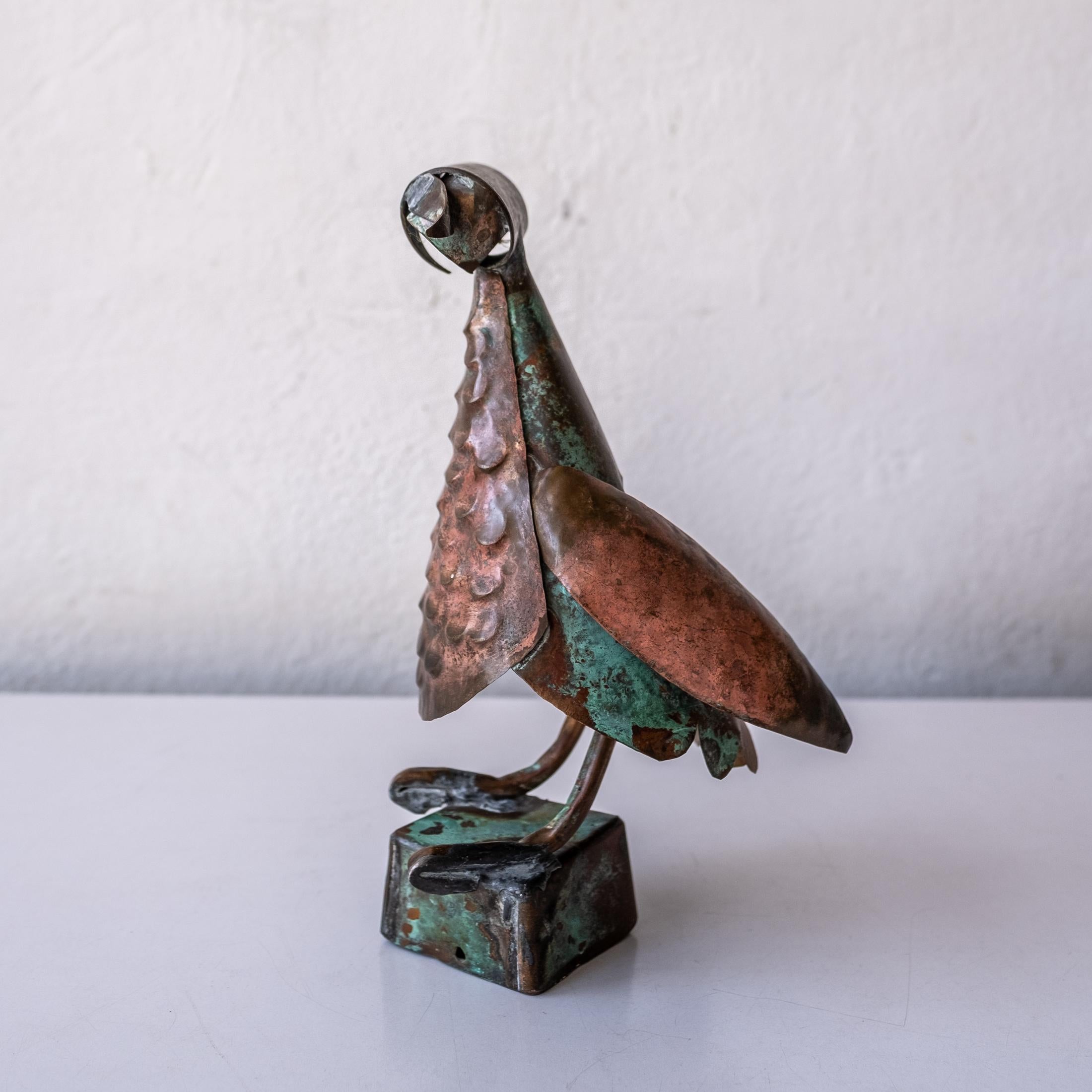 Los Castillos Mexican Modernist Copper Owl Sculpture by Antonio Castillo For Sale 6