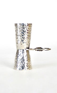 Los Castillos Taxco Mexico Jigger para licor de plata de ley con mango de abulón