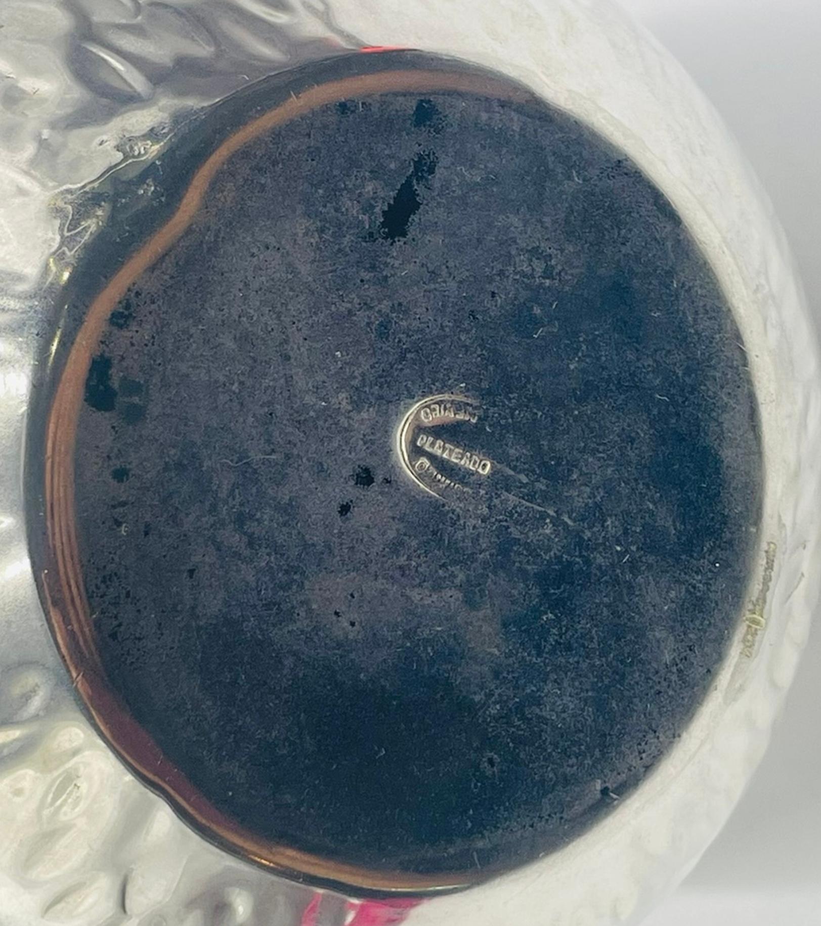 Los Fajardo Silver-Plated Pitcher with Blue Stone Inlaid Parrot Handle, Mexico im Angebot 13