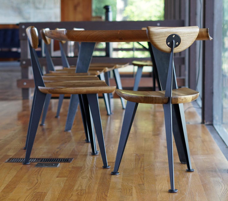 Los Gatos Three Leg Modern Dining Chair With Sculpted Seat Back And Steel Legs