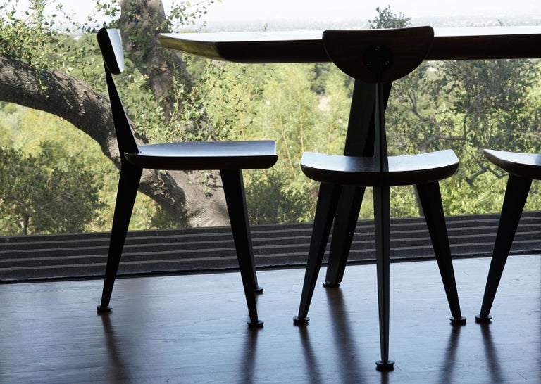 Los Gatos Three Leg Modern Dining Chair With Sculpted Seat Back And Steel Legs