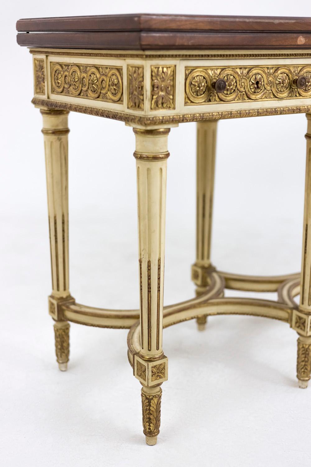 Loscertales, Large Louis XVI Style Console in Lacquered and Giltwood, 1960s 5