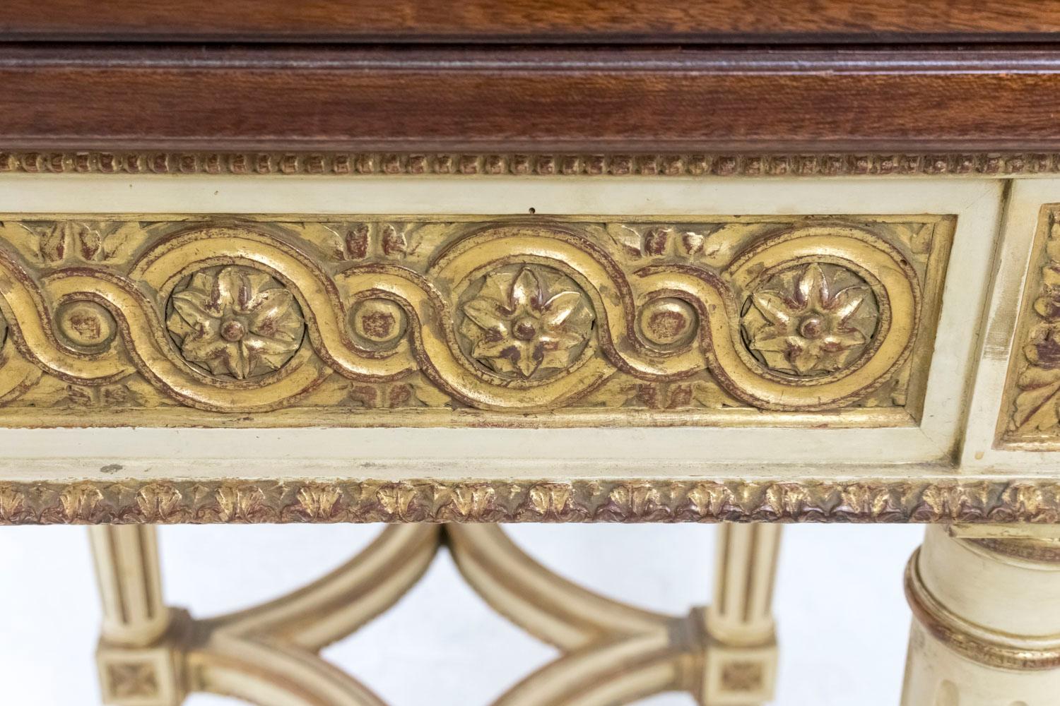 Loscertales, Large Louis XVI Style Console in Lacquered and Giltwood, 1960s 3