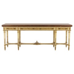 Loscertales, Large Louis XVI Style Console in Lacquered and Giltwood, 1960s