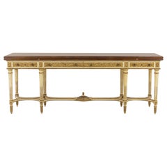 Loscertales:: grande console de style Louis XVI en bois laqué et doré:: années 1960