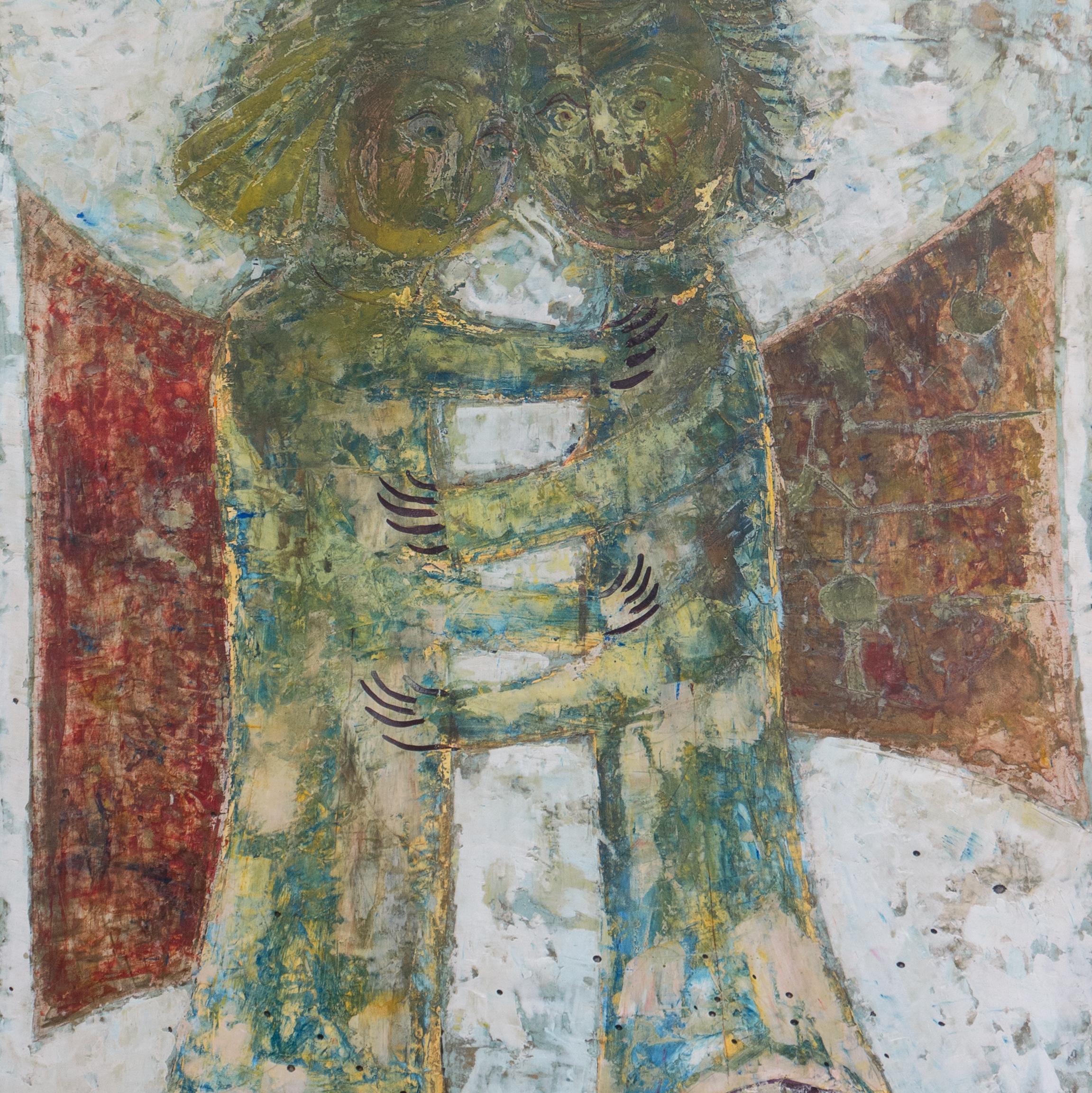Signed upper left, 'Cinello' for Losi Cinello (Italian, 1928-1982), dated 1965, and titled, 'Angeli Abbracciati' (Angels Embracing).
Framed dimensions: 30.75 H x 1.25 D x 21.5 W inches

Umberto Losi, known as Cinello, was born in Piacenza in the