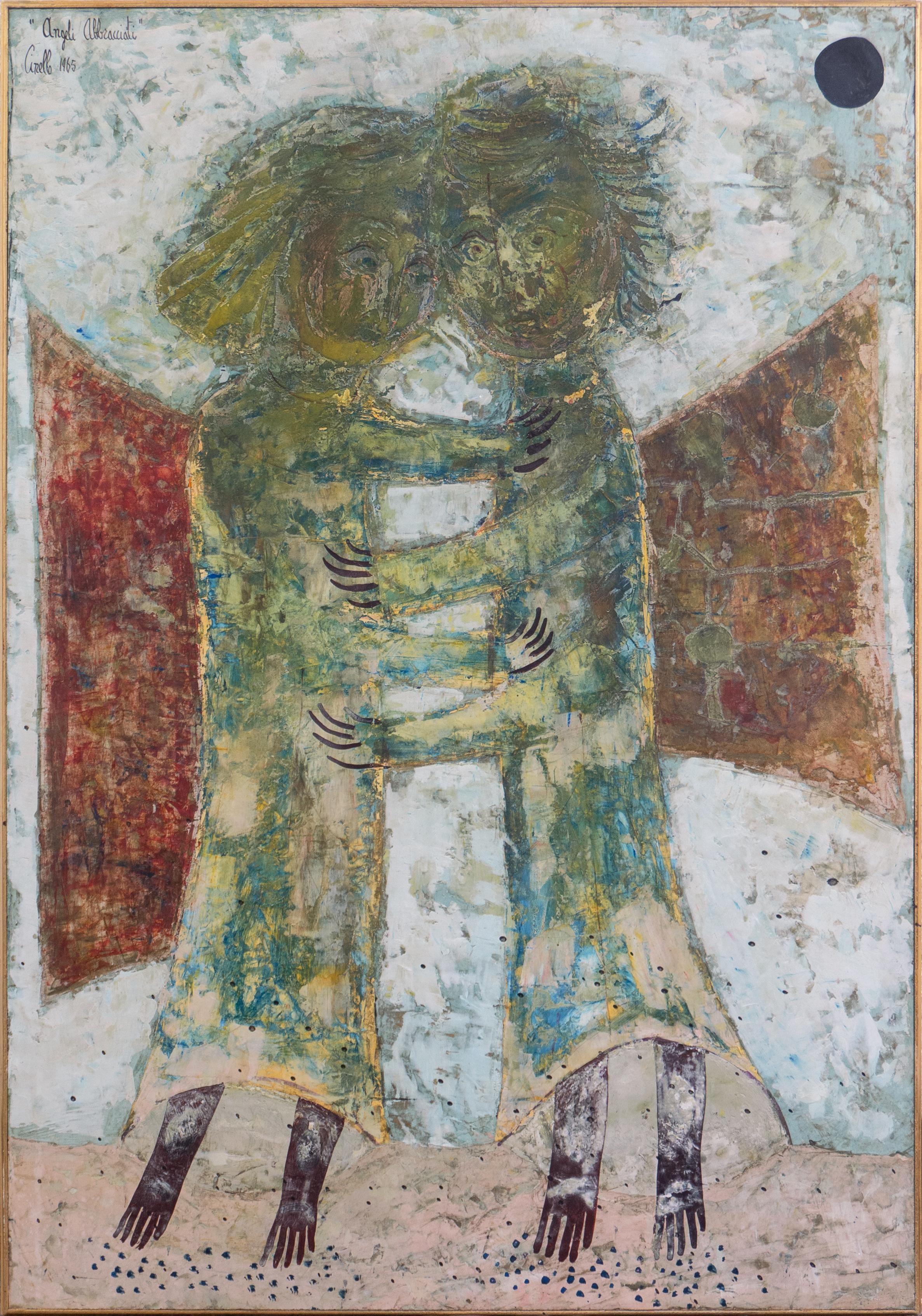 Figurative Painting Losi Cinello - 'Angels Embracing', Angeli Albracciati, Academy of Fine Arts, Bologna, Chicago