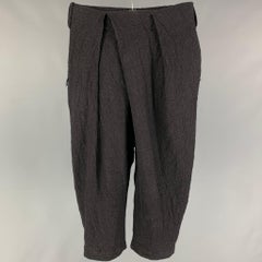 LOST & FOUND Size S Black Textured Hemp Wool Drop-Crotch Casual Pants