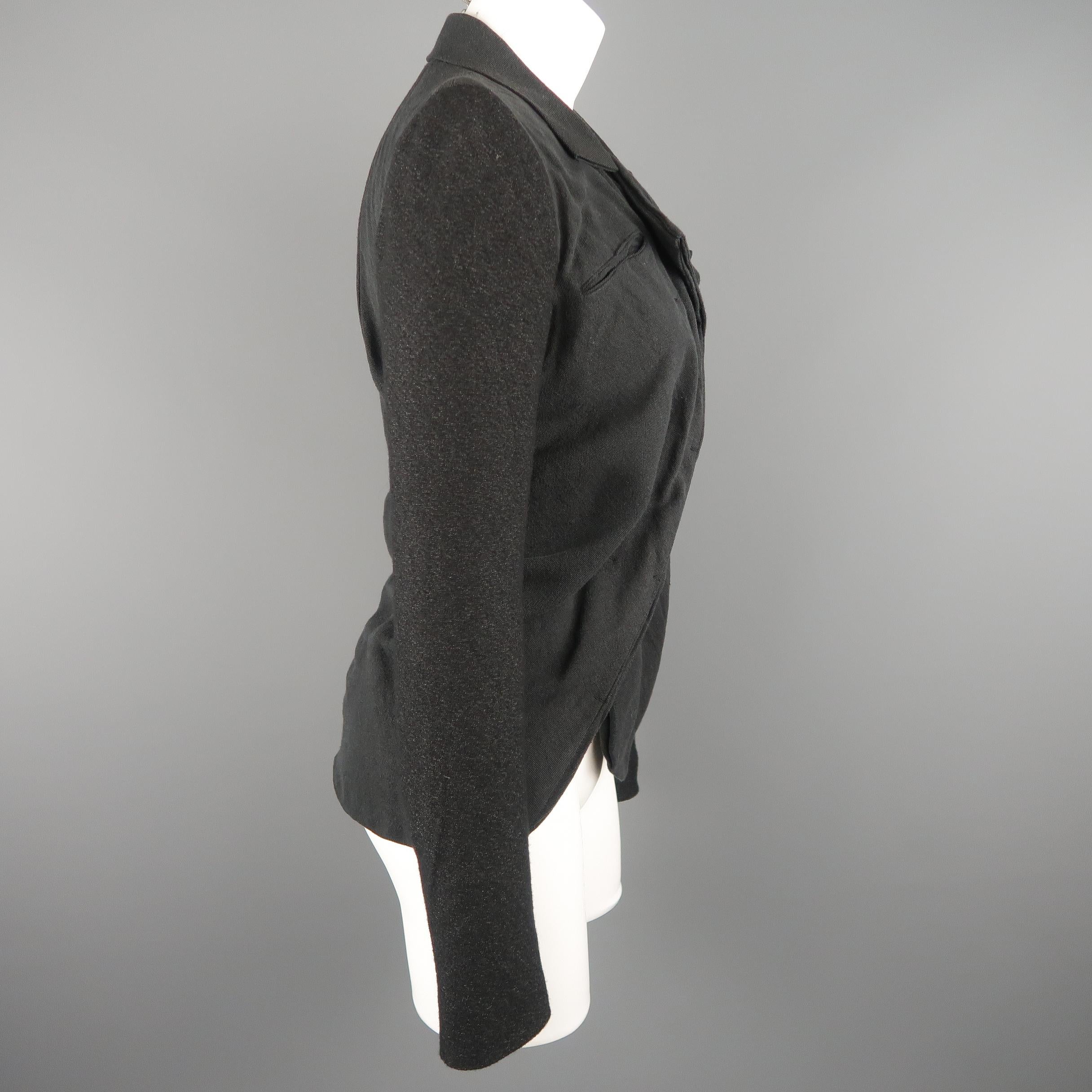 LOST & FOUND Size S Charcoal & Black Ruched Body Jacket 2