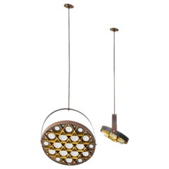 Special edition pendant lamps set Surgeon, bronzed brass finish.