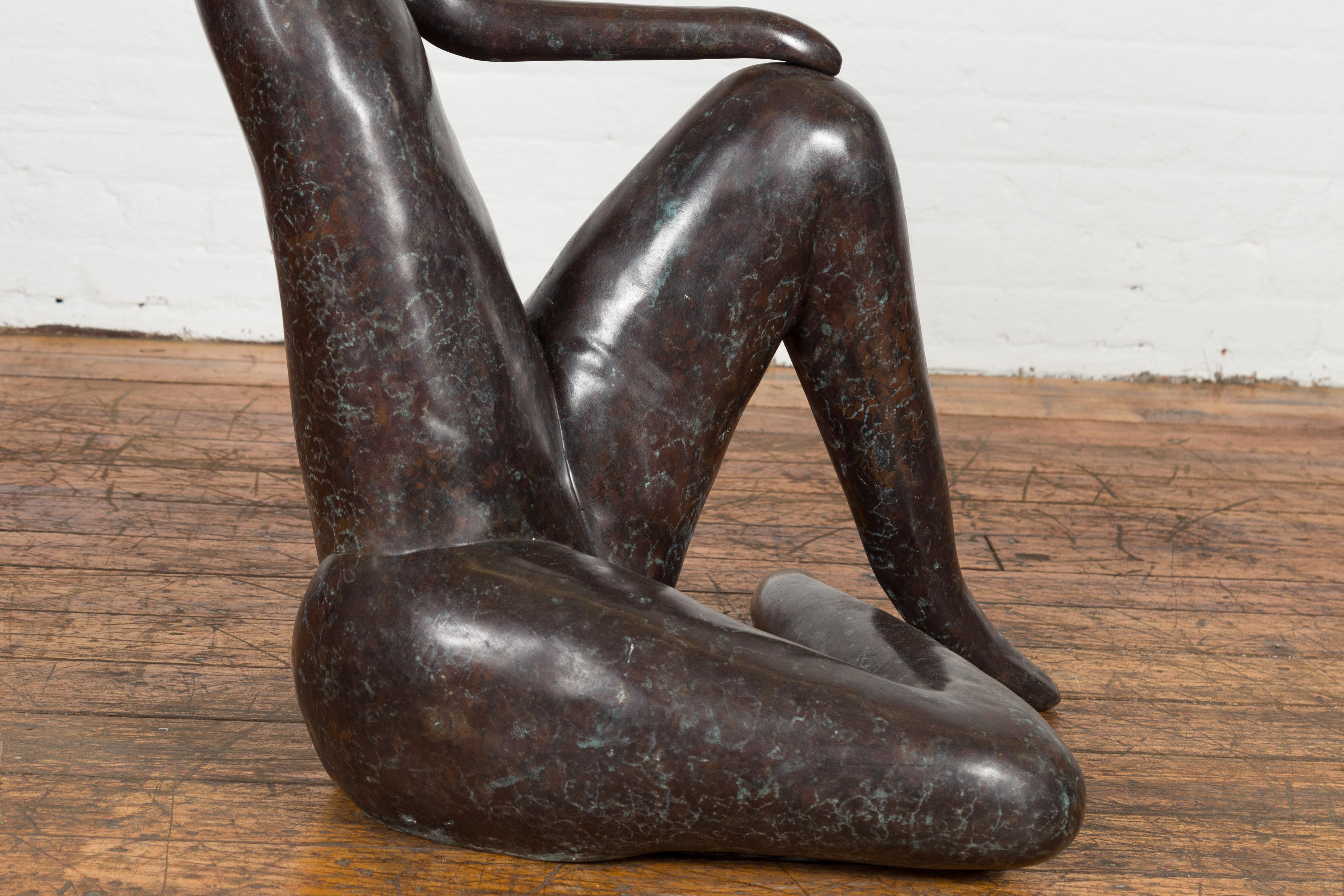 Modern Abstract Woman Bronze Sculpture For Sale 5