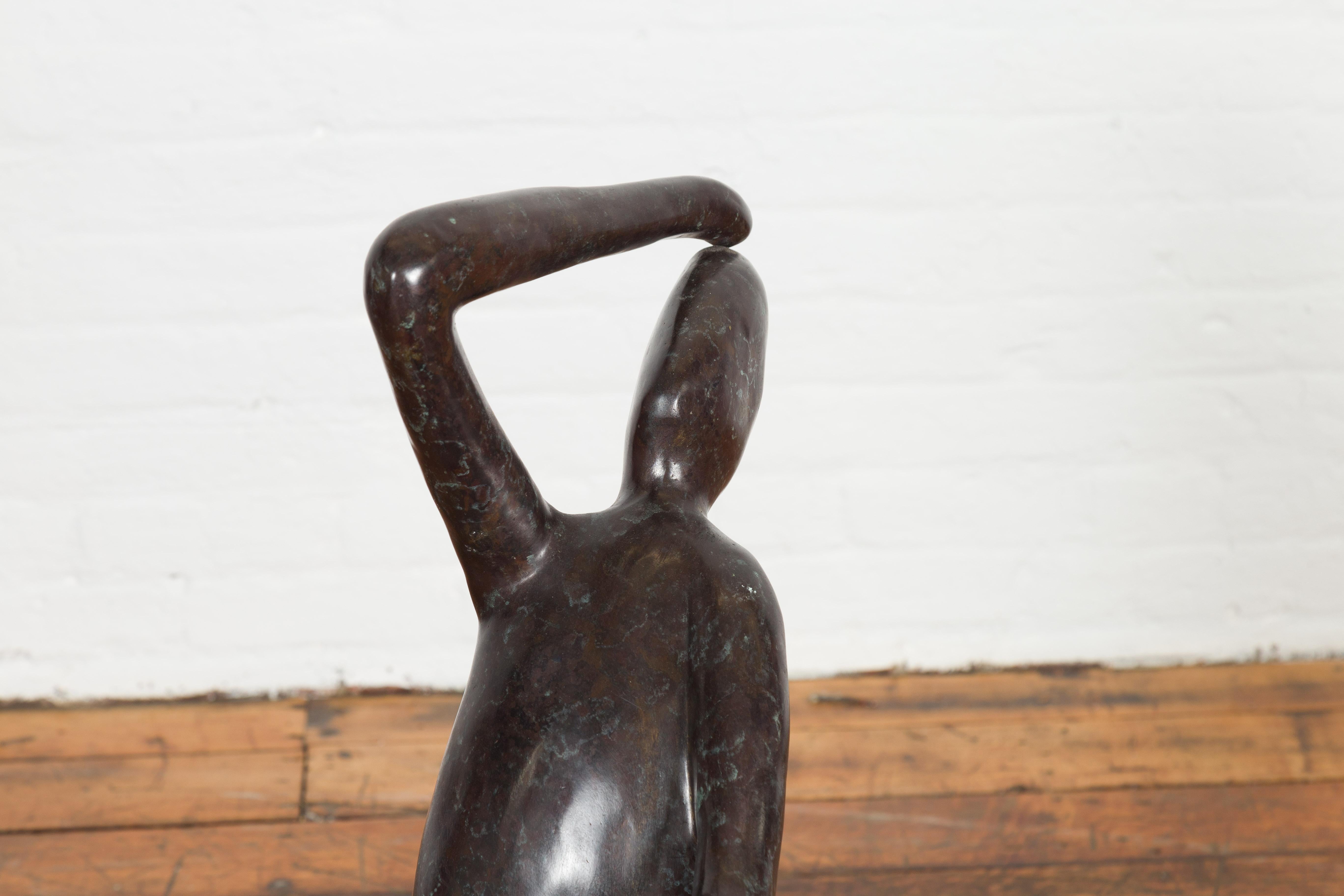 Modern Abstract Woman Bronze Sculpture In New Condition For Sale In Yonkers, NY