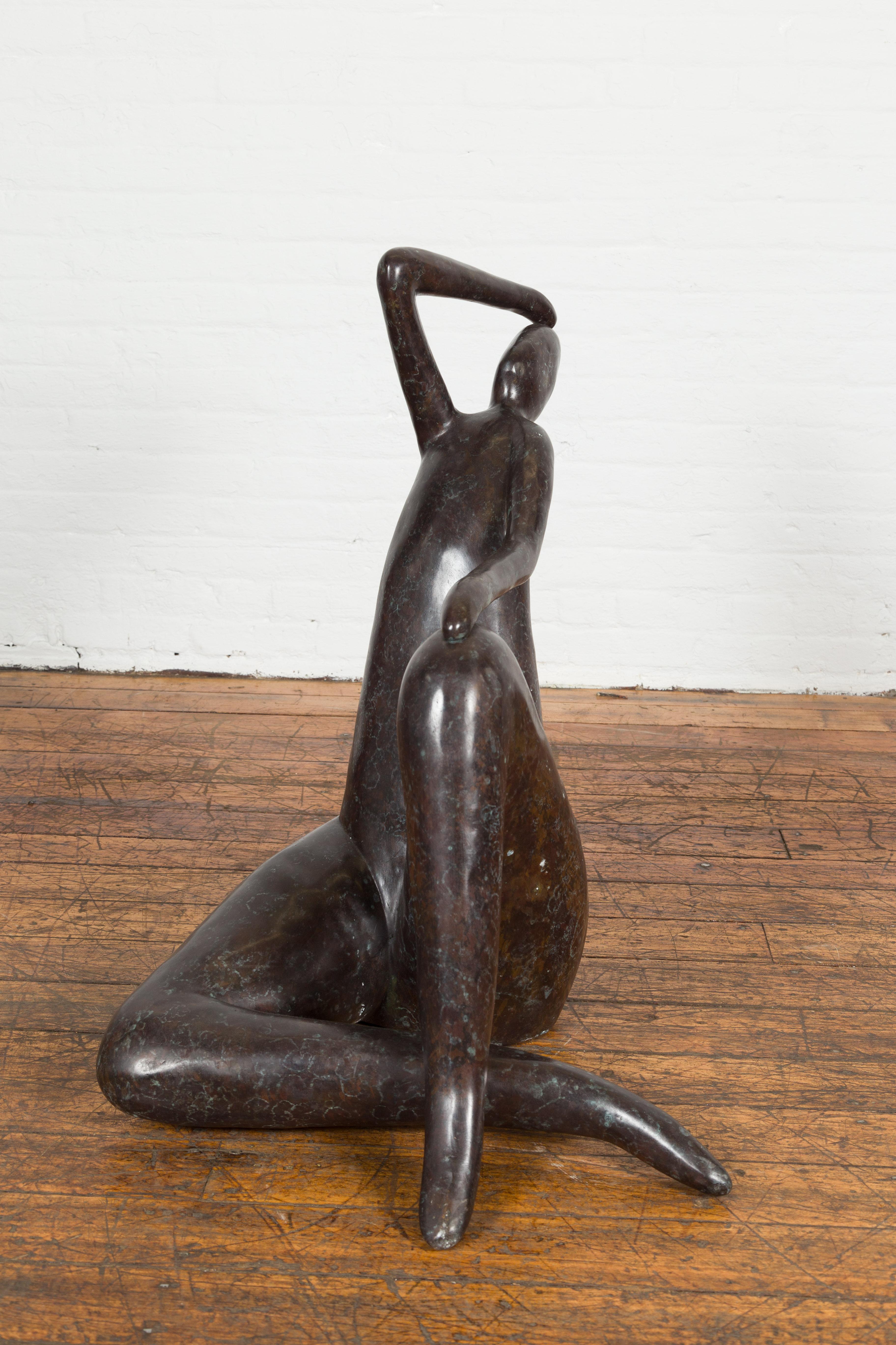 Modern Abstract Woman Bronze Sculpture For Sale 1