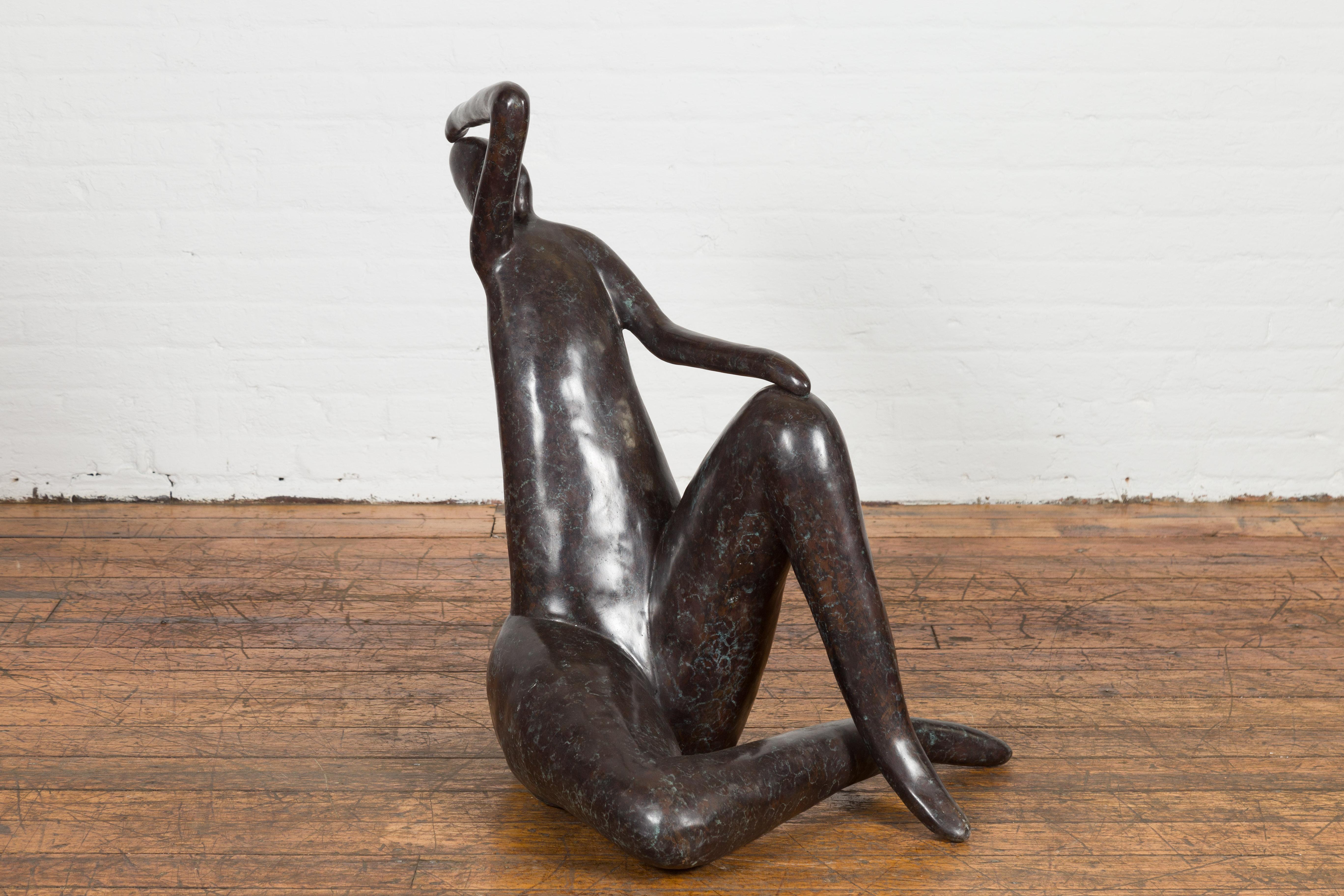 Modern Abstract Woman Bronze Sculpture For Sale 2