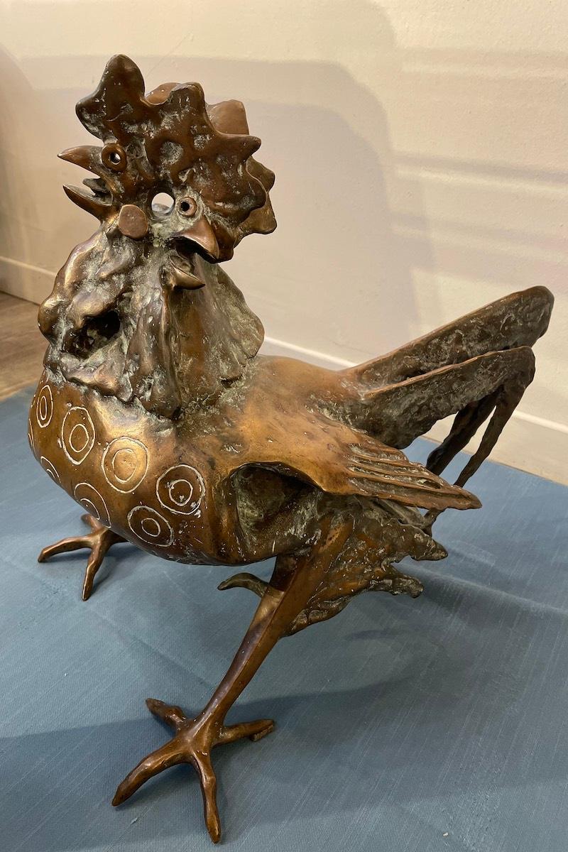 Escultura de bronce fundido a la cera perdida Gallo de Luciano Minguzzi en venta 5