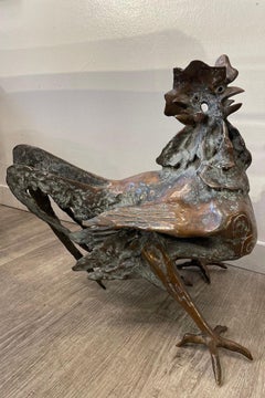 Lost-Wax Cast Bronze Gallo ( Rooster) Sculpture by Luciano Minguzzi