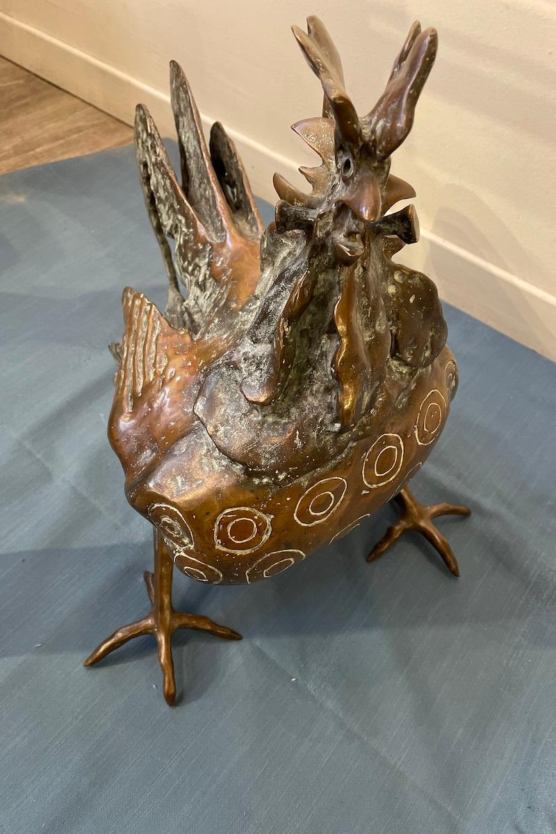 Escultura de bronce fundido a la cera perdida Gallo de Luciano Minguzzi 20th Century en venta