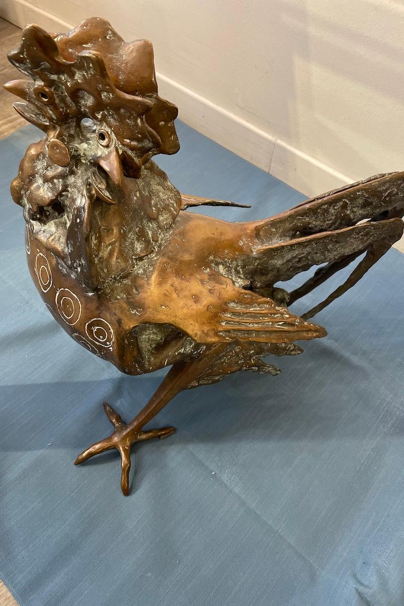 Escultura de bronce fundido a la cera perdida Gallo de Luciano Minguzzi en venta 2
