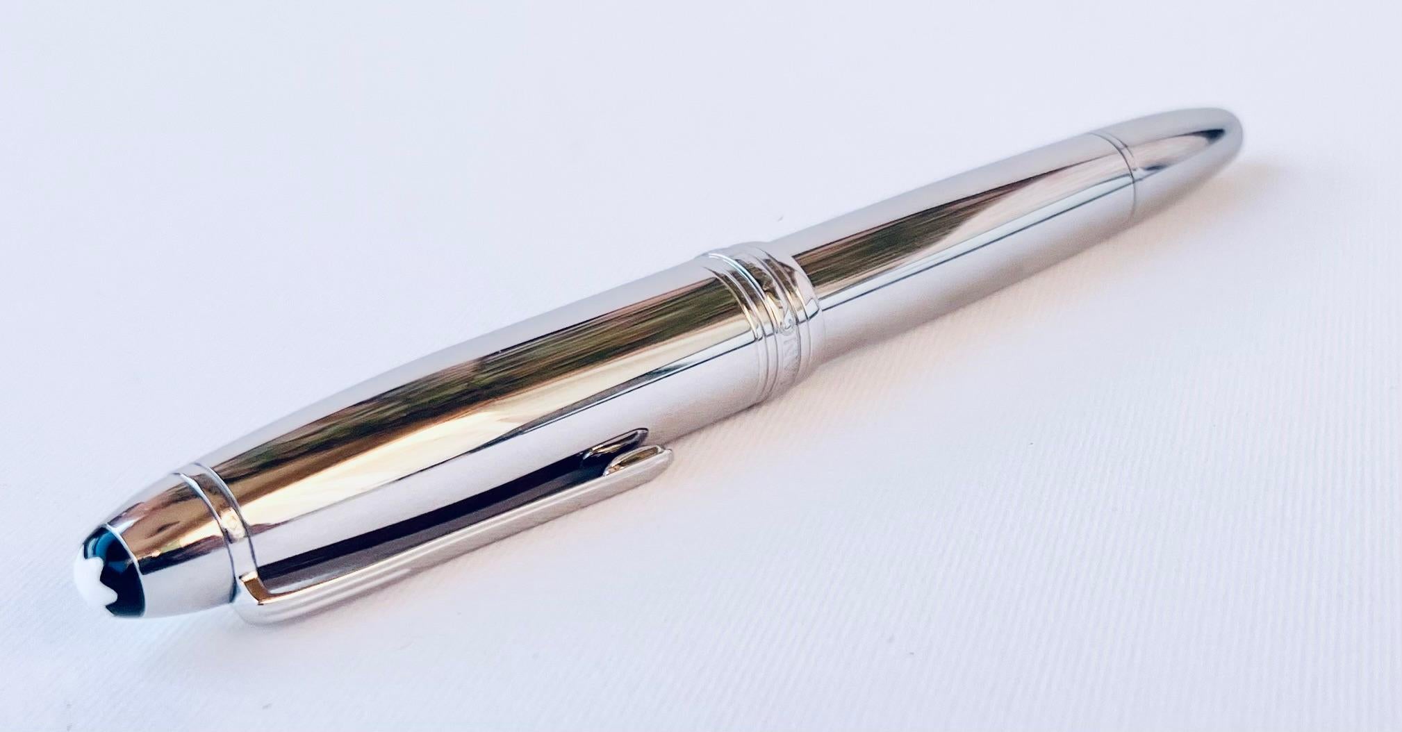 Lot 2 Montblanc Meisterstuck 146 LeGrand Solitaire HEMATITE Fountain Pen &SS F P For Sale 8