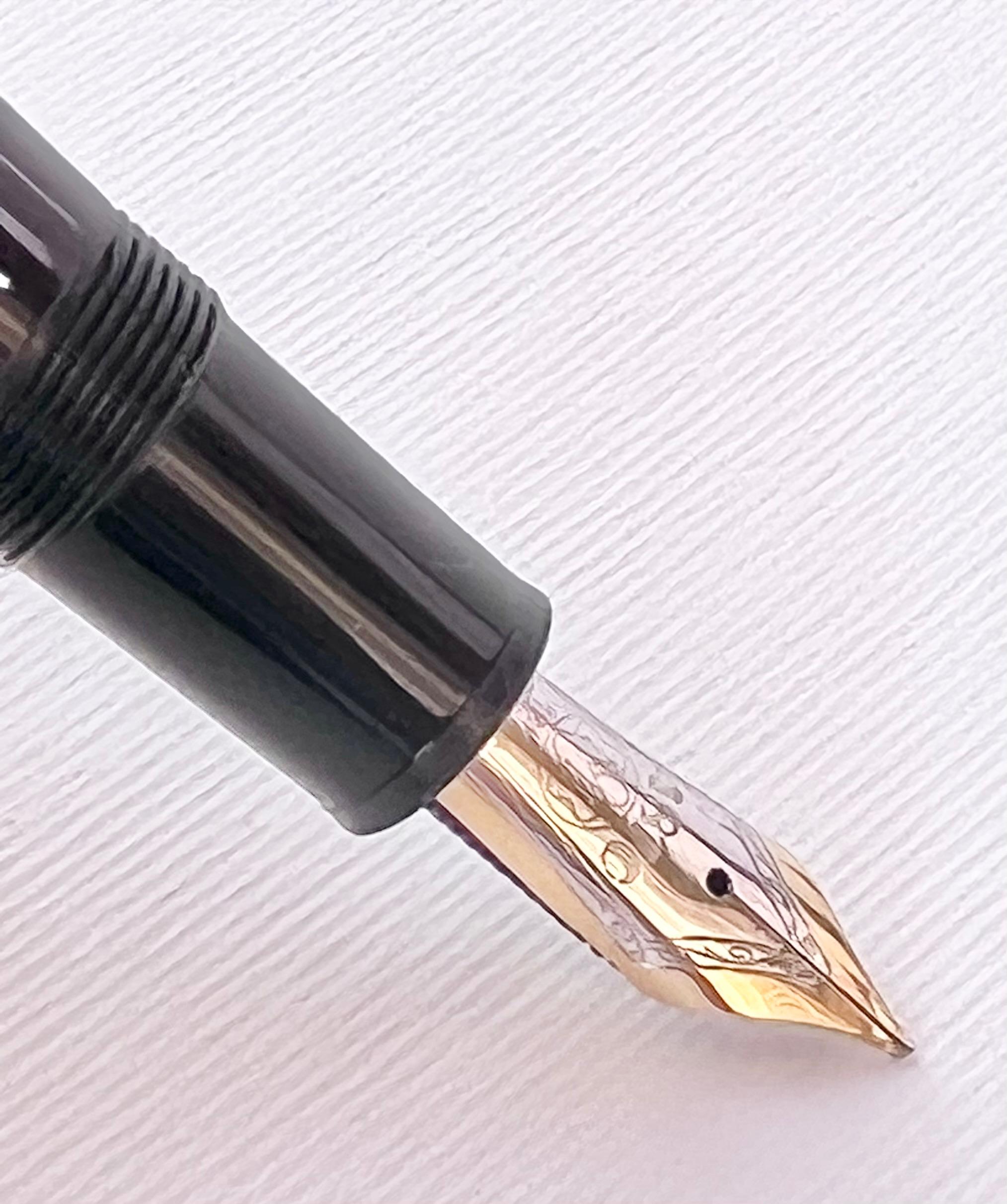 Lot 2 Montblanc Meisterstuck 146 LeGrand Solitaire HEMATITE Fountain Pen &SS F P For Sale 11