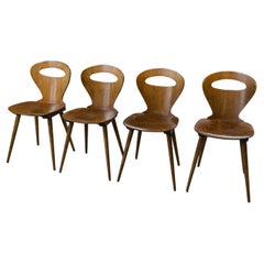 Lot de 4 chaises modèle "Fourmi" par Baumann 1950's