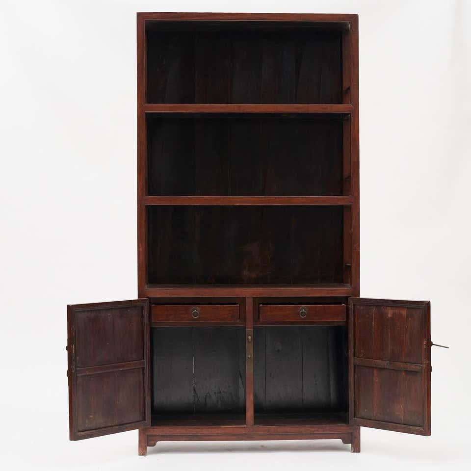 Lot Fine Jumu Wood 3 Part Doctor's Desk and Mid-19th Century Chinese Bookcase 3
