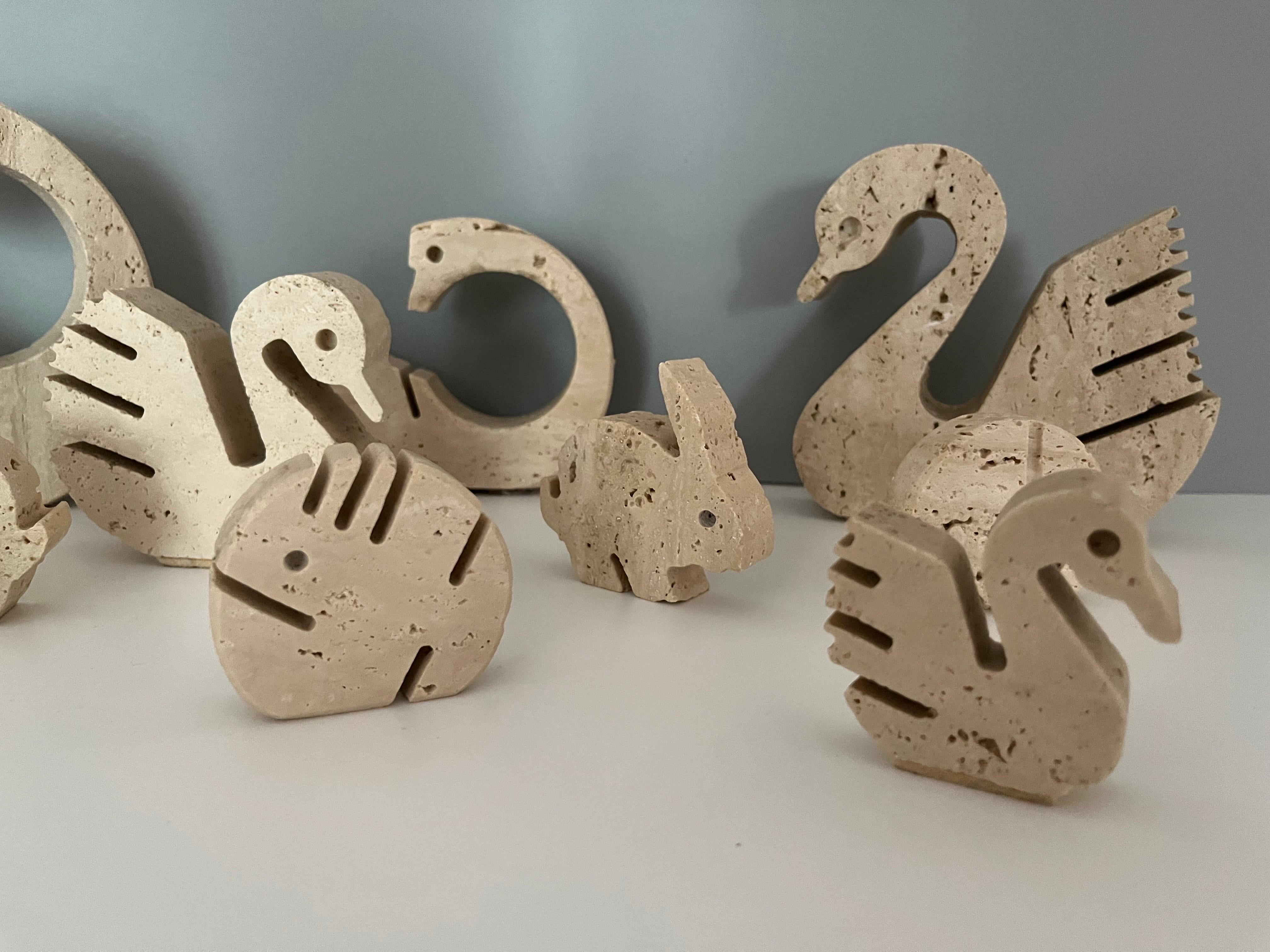 Lot N. 10 Animals in Travertine Fratelli Manelli 1970s, Art In Good Condition For Sale In Foggia, FG