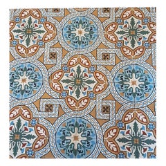 Lot of Blue and Orange Designed Tiles