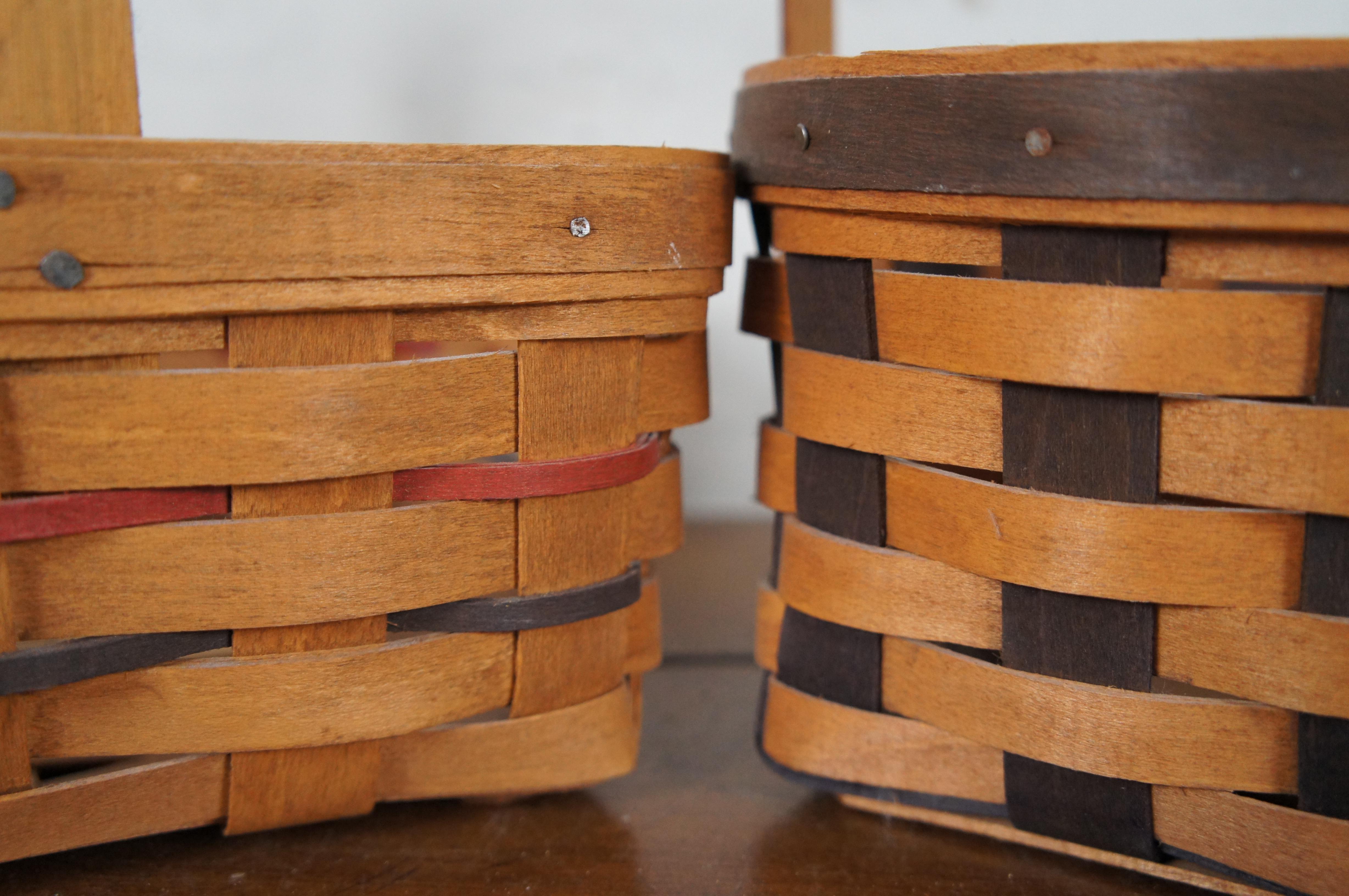 Lot of 16 Vintage Longaberger Storage Baskets Signed Market Christmas Maple 3