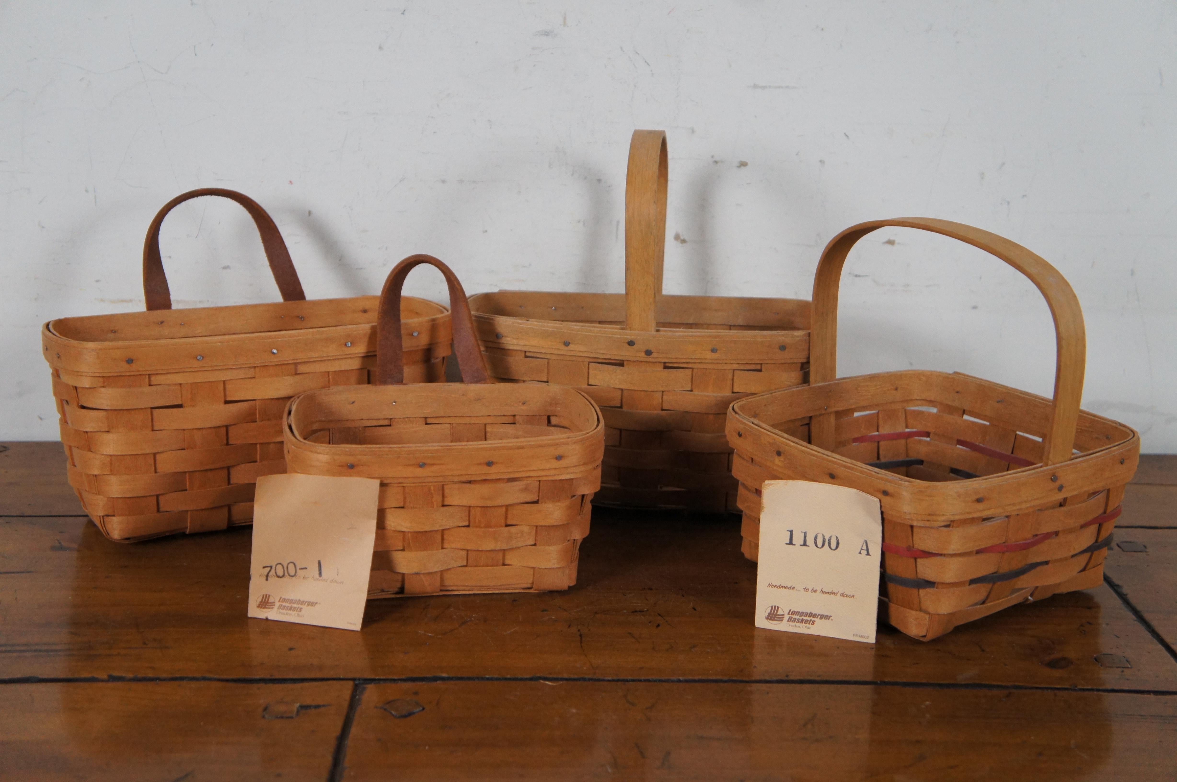 Lot of 16 Vintage Longaberger Storage Baskets Signed Market Christmas Maple In Good Condition In Dayton, OH