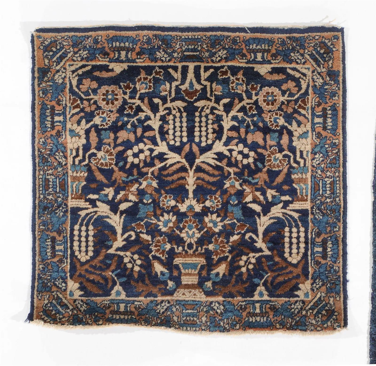Elevate your space with the timeless charm and exquisite craftsmanship of these two Antique Yazd & Sarouk Small Rugs, originating from Persia. This pair of collectible rugs comprises two distinct pieces, each showcasing the beauty and intricacy of