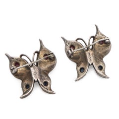 Lot of 2 Vintage Trifari Sterling Silver Alfred Philippe Butterfly Brooch Pins