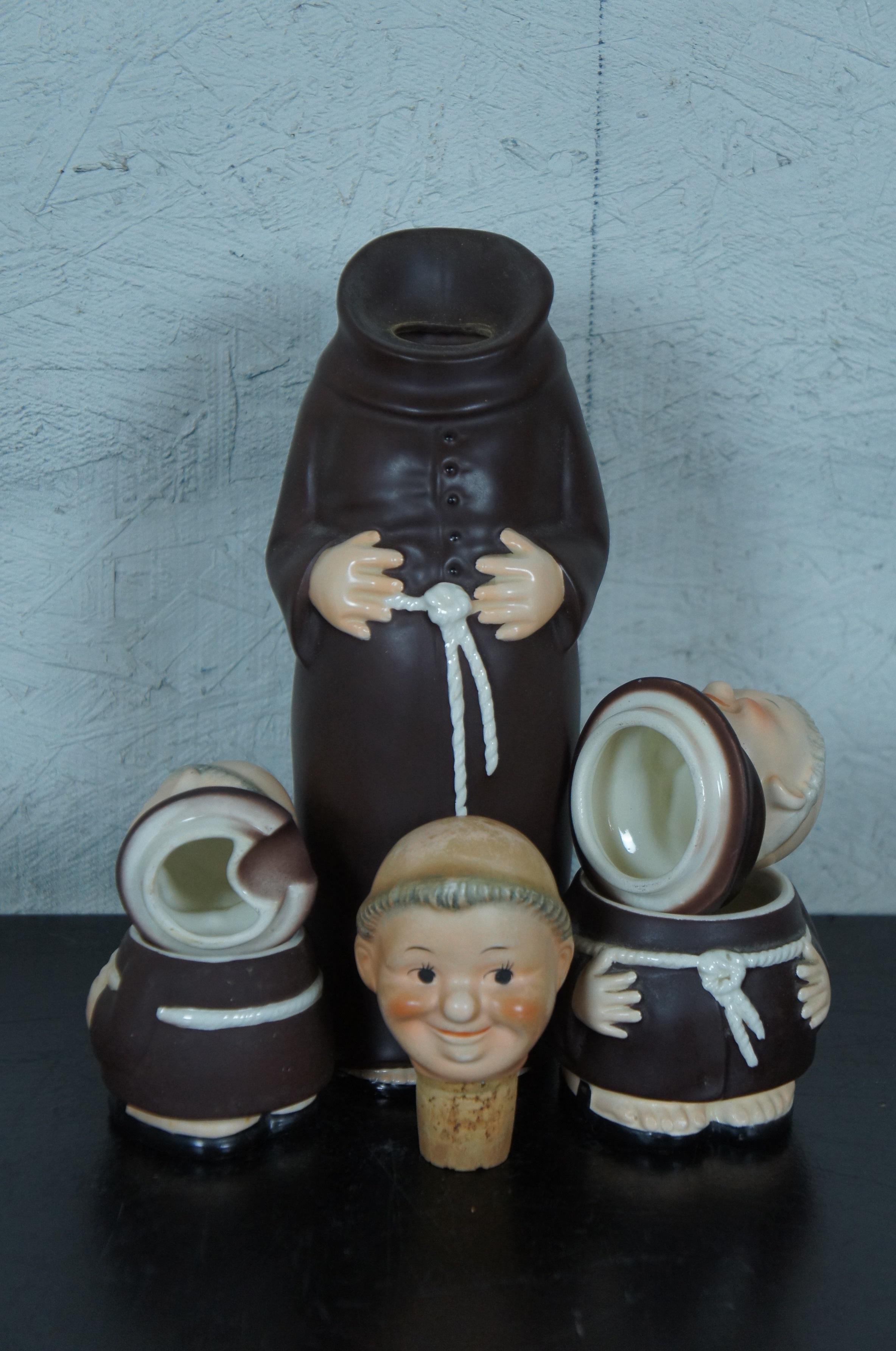 Ceramic Lot of 22 Mid-Century Goebel Hummel Friar Tuck Monks Tableware West Germany Vtg For Sale